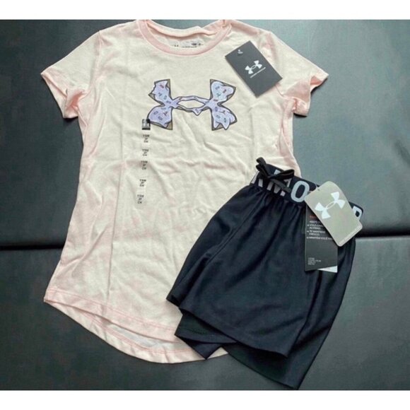 NWT Under Armour Glitter Athletic Set Girls Youth Size Small - Picture 1 of 5